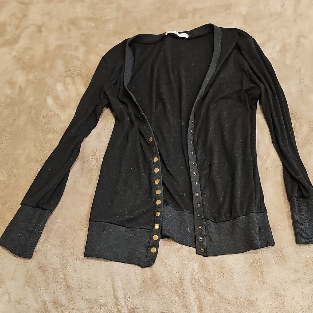 Gray Button-Up Women's Sweater